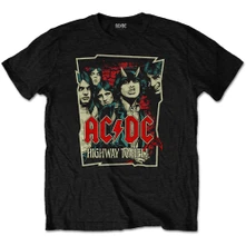 AC/DC, Tričko Highway To Hell Sketch, Unisex, Čierna