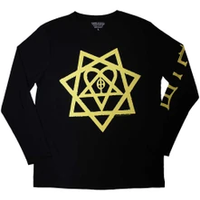 HIM, Tričko s dlhým rukávom Heartagram Honeycomb, Unisex, Čierna
