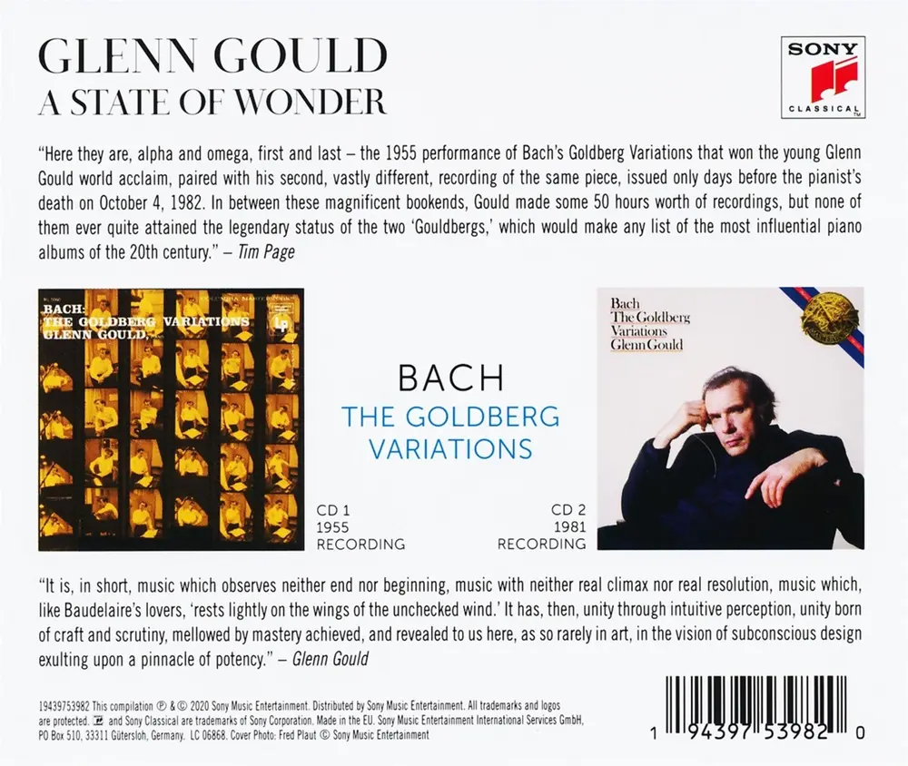 Glenn Gould - a State of Wonder - the Complete Goldberg Variations 1955 & 1981