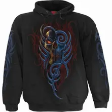 Unisex Pullover Hoodie: Oblivion (Black) (Back & Sleeve Print) thumbnail