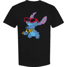 Lilo & Stitch Stitch Guitar (Negra) (Camiseta)