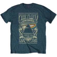 Pink Floyd, Tričko Carnegie Hall Poster, Unisex, Modrá