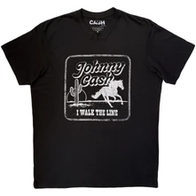 Johnny Cash, Tričko I Walk The Line, Unisex, Čierna