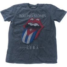 The Rolling Stones, Tričko Havana Cuba, Unisex, Modrá