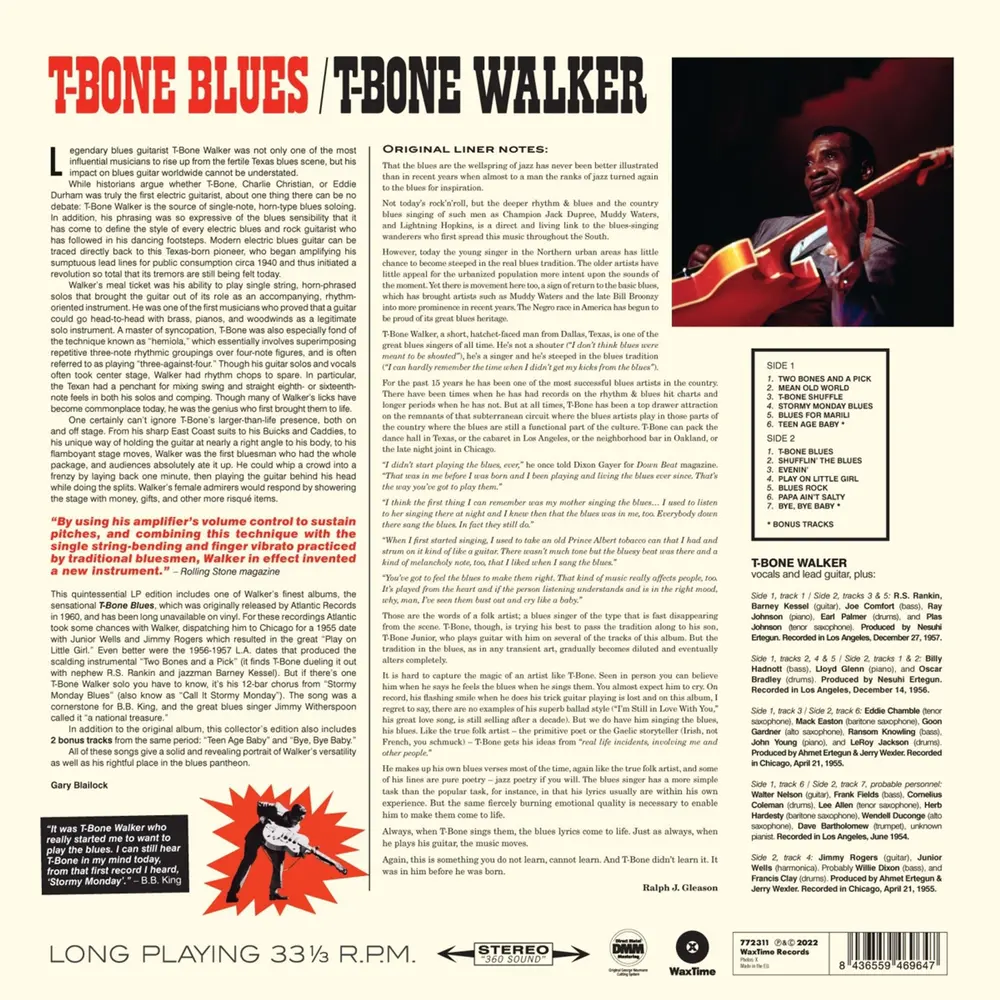 T-Bone Walker – BONE WALKER - T-BONE BLUES (2023) (Vinyl)