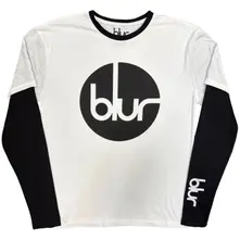 Unisex 2 In 1 Layered Long Sleeve T-Shirt: Circle Logo (Black & White) (Sleeve Print) thumbnail