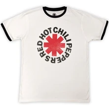 Red hot chili peppers, Tričko Logo Ringer, Unisex, Biela