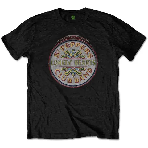 The Beatles – Tričko Original Pepper Drum (Čierna), Unisex, Čierna