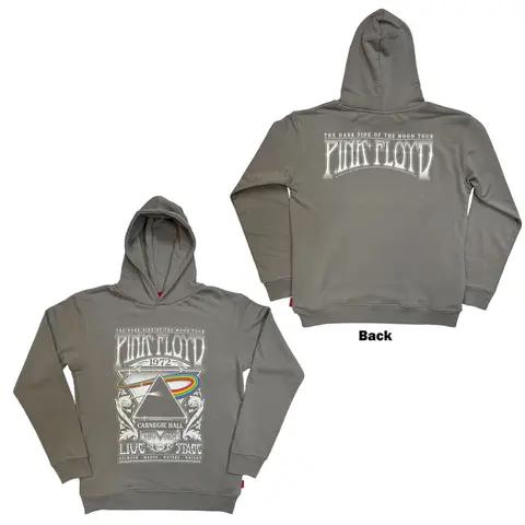 Unisex Unplugged Pullover Hoodie: Carnegie Hall Poster (Grey) (Back Print)