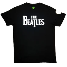 The Beatles, Tričko Drop T Logo, Unisex, Čierna