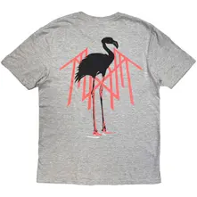 Unisex T-Shirt: Flamingo Pink Logo (Grey) (Back Print) thumbnail