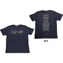 U2, Tričko I+E 2015 Tour Dates, Unisex, Modrá