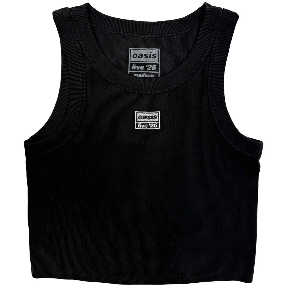 Unisex Vest T-Shirt: Live '25 Embroidered (Black) (Ex-Tour)