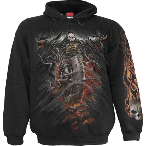 Unisex Pullover Hoodie: Bike Life (Black) (Back & Sleeve Print)