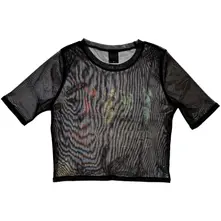 Ladies Mesh Crop Top: Spectrum (Black) thumbnail