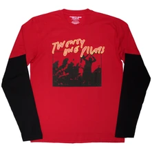 Tričko s dlhým rukávom Unisex 2 In 1 Layered Long Sleeve T-Shirt: Live Scribble (Red & Black)