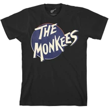 The Monkees, Tričko Retro Dot Logo, Unisex, Čierna