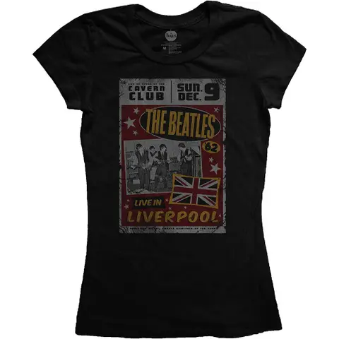The Beatles – Tričko Live in Liverpool (Čierna, Dámske), Žena, Čierna
