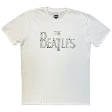 The Beatles, Tričko Drop T Tickets, Unisex, Biela