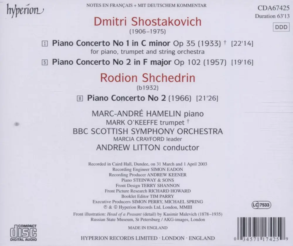 SHOSTAKOVICH & SHCHEDRIN: PIANO CONCERTOS