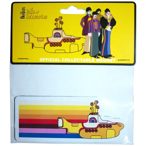 Fridge Magnet: Yellow Submarine Coloured Stripes Embossed