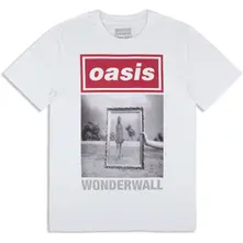 Unisex T-Shirt: Wonderwall Single Cover (White) (Ex-Tour) thumbnail