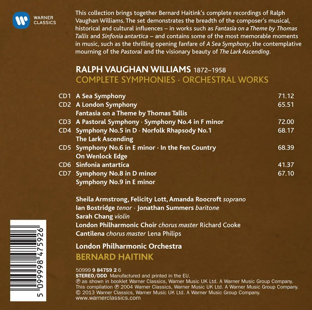 Haitink, Bernard - Ralph Vaughan Williams: Complete Symphonies (1872-1958)