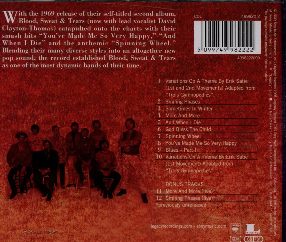 Blood, Sweat & Tears (CD)