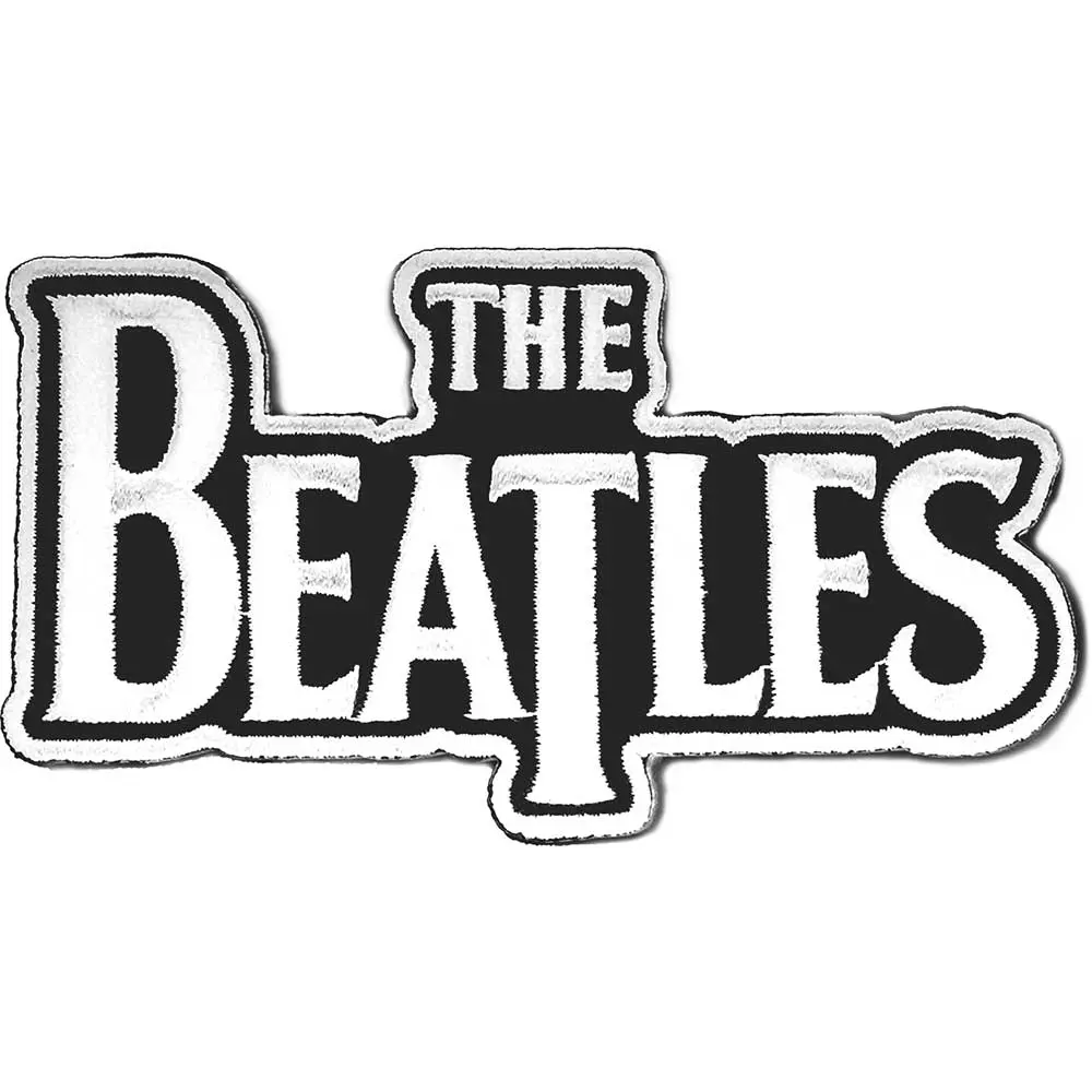 The Beatles – Drop T Logo Die Cut white on black (Nažehlovačka)