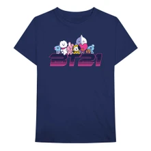 BTS, Tričko Space Wappen Logo, Unisex, Modrá