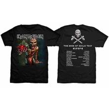 Iron Maiden, Tričko The Book of Souls European Tour, Unisex, Čierna