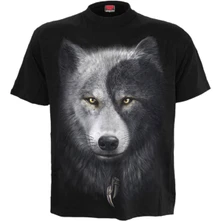 Unisex T-Shirt: Wolf Chi (Black) (Back Print) thumbnail
