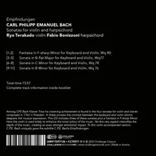 CARL PHILIPP EMMANUEL BACH: SONATAS FOR VIOLIN AND HARPSICHORD thumbnail