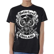 Motörhead, Tričko Crossed Swords England Crest, Unisex, Čierna