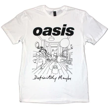 Oasis, Tričko Definitely Maybe Line Drawing, Unisex, Biela