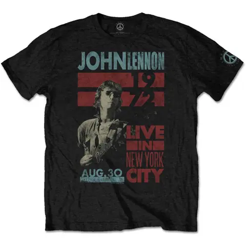 John Lennon – Tričko Live In New York City (Čierna), Unisex, Čierna