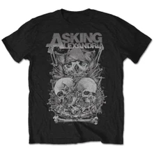 Asking Alexandria, Tričko Skull Stack, Muž, Čierna