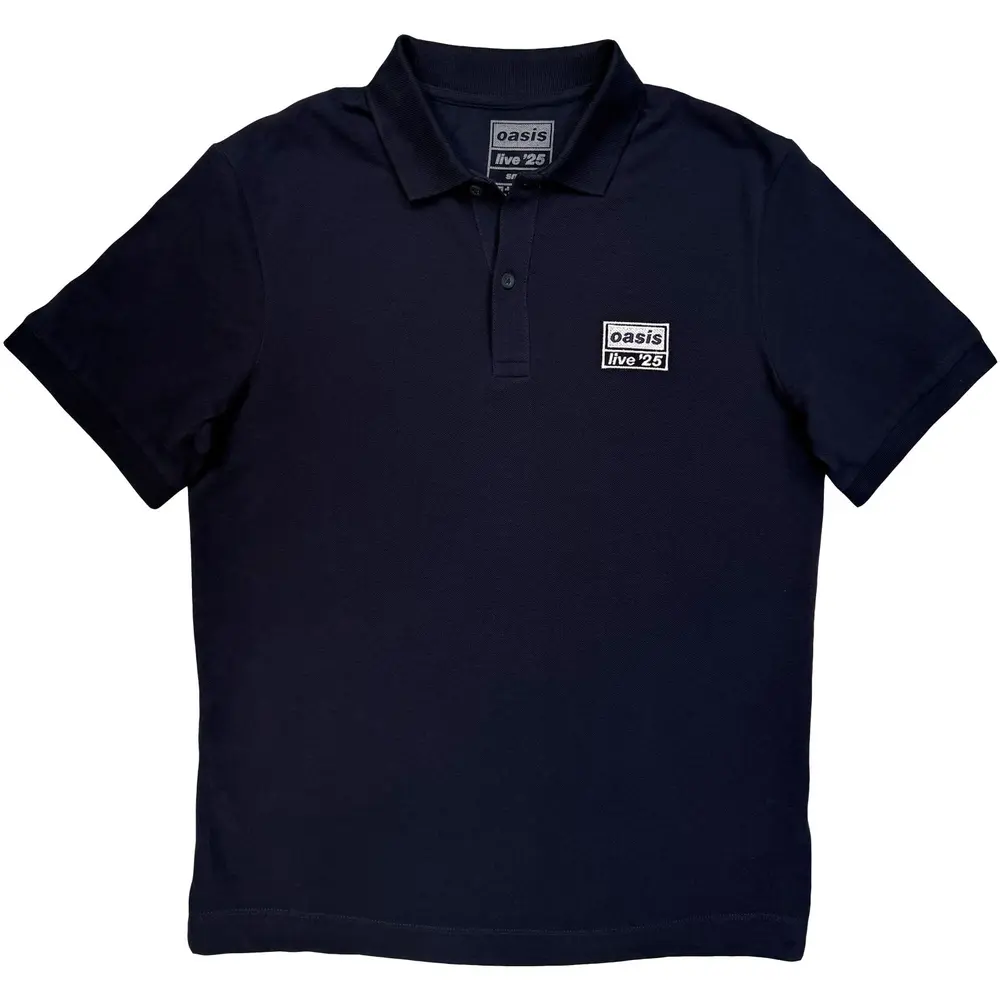 Unisex Polo Shirt: Live '25 Lockup (Navy Blue) (Ex-Tour)