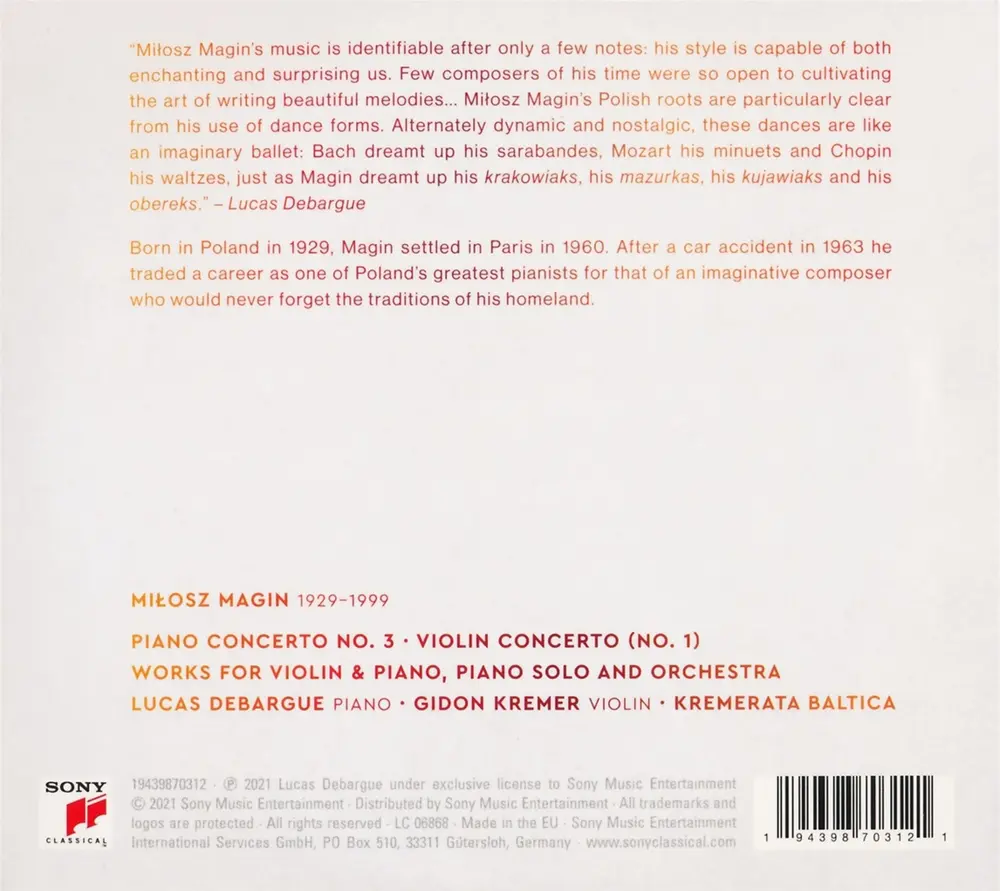 Lucas Debargue – Zal - The Music of Milosz Magi (CD)