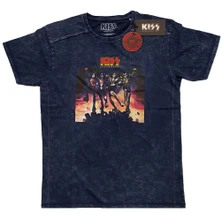 Kiss, Tričko Destroyer, Unisex, Modrá