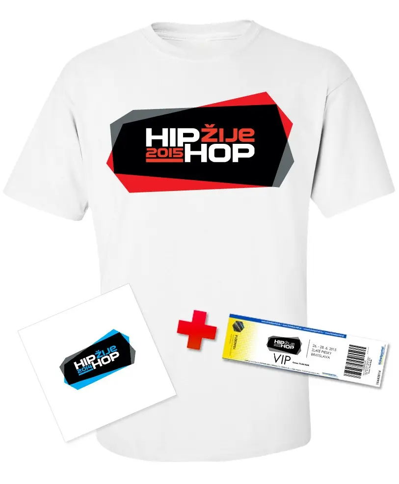 Hip Hop Žije Festival – 2015 Tričko + VIP lístok + Album 2014 (Balík)
