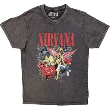 Tričko Unisex Stone Wash T-Shirt: In Utero Vintage Collage (Charcoal Grey)