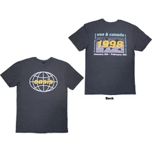 Oasis, Tričko 1998 World Tour - USA/Canada, Unisex, Modrá