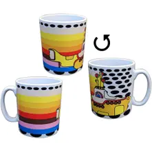 Hrnček Unboxed Mug: Yellow Submarine Coloured Stripes (White)