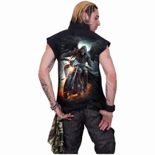 Unisex Worker Shirt: Night Rider (Black) (Back Print) thumbnail