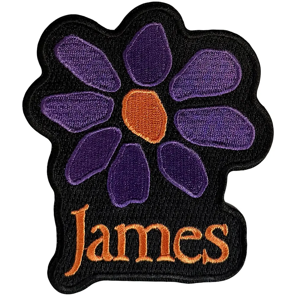 Woven Patch: Orange Logo Purple Daisy
