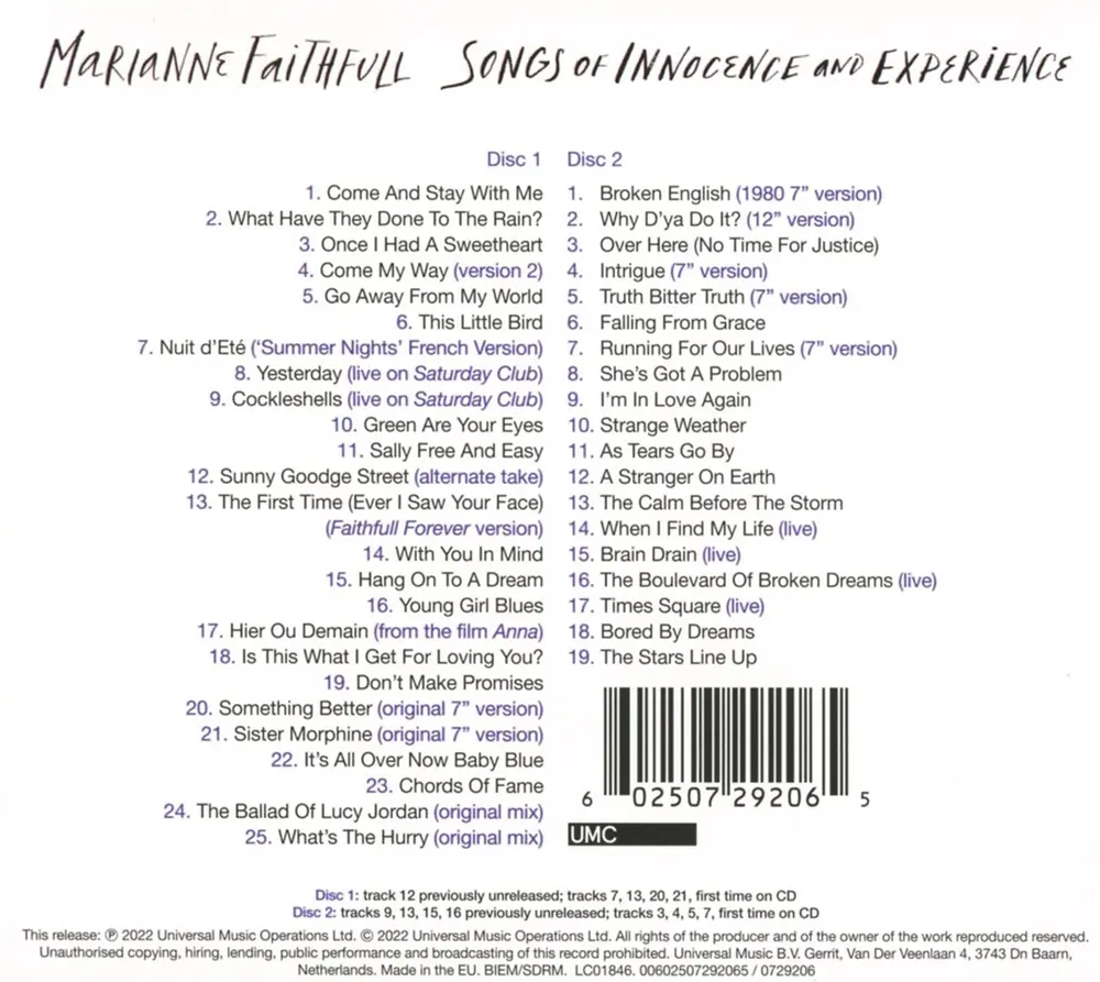 Songs Of Innocence and Experience 1965-1995