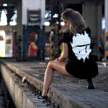Idem na Techno, Tričko Idem na Techno Logo, Žena, Čierna