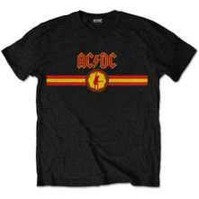 AC/DC, Tričko Logo & Stripe, Unisex, Čierna