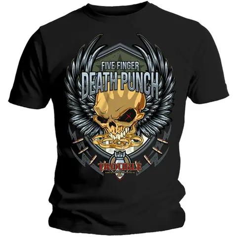Five Finger Death Punch – Tričko Trouble (Čierna), Unisex, Čierna